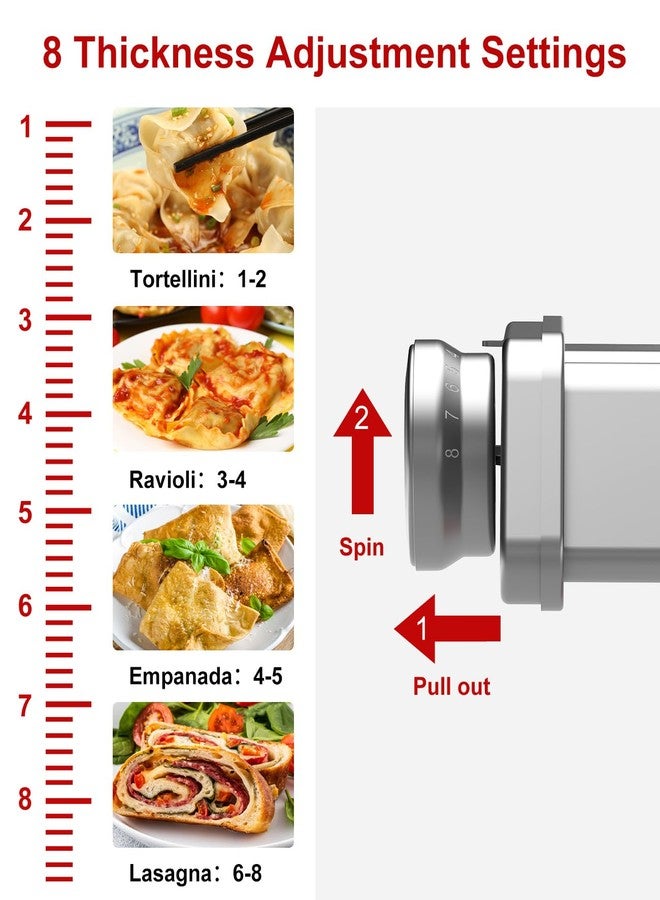 NEWSETS 3 PCS Pasta Maker Attachments for All KitchenAid Stand Mixers, Pasta Accessories Including Pasta Roller, Fettuccine Cutter, and Spaghetti Cutter for Noodle Ravioli, 304 Stainless Steel,Cleaning Crush - Image 4